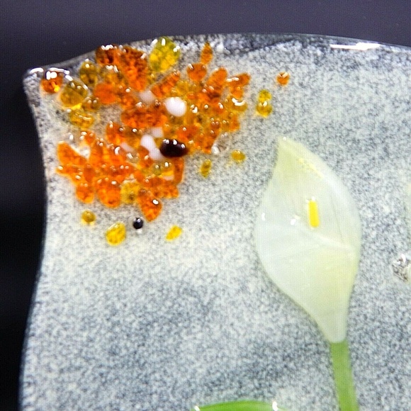 Fused Glass Calle Lily Rectangular Plate - Picture 2 of 9